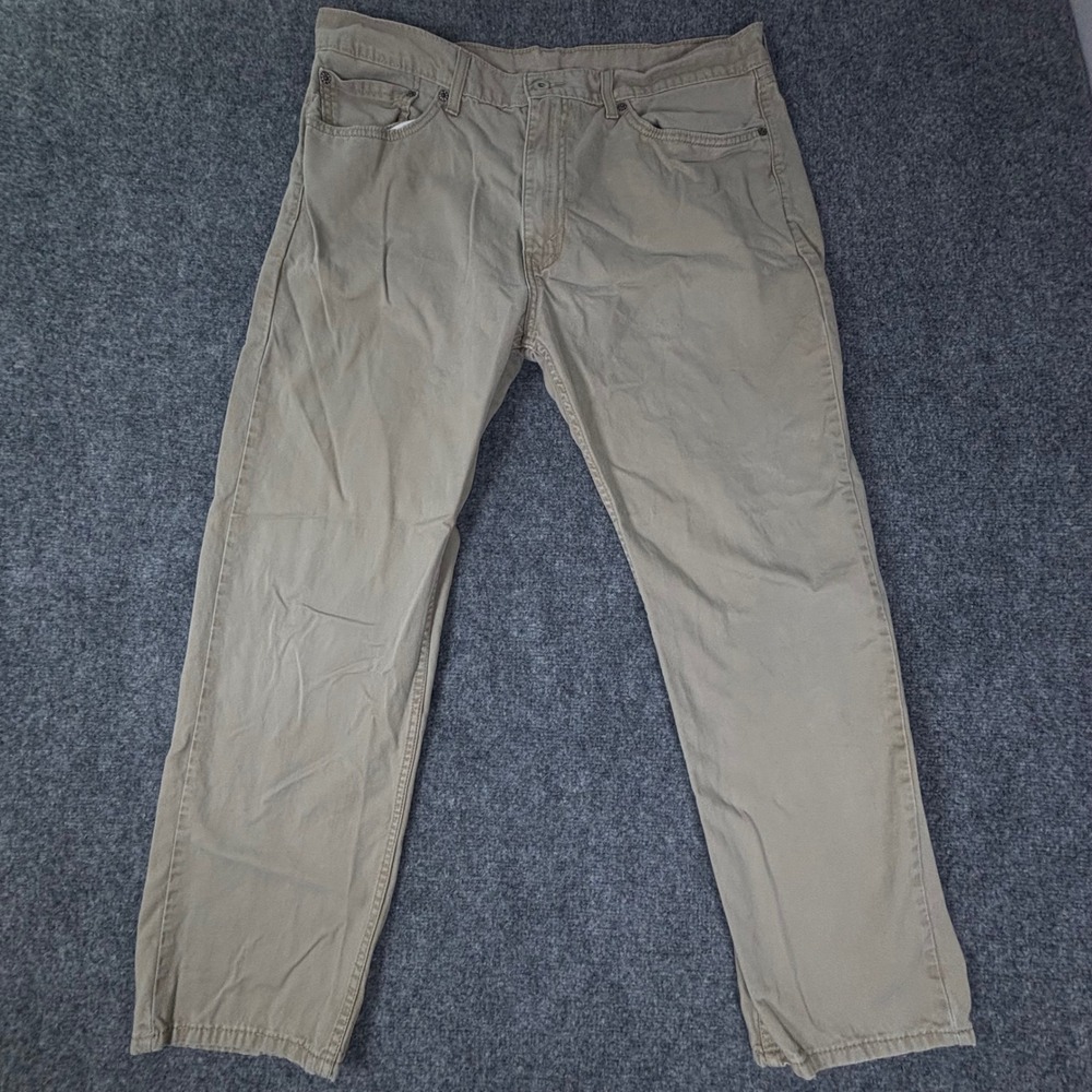 Levi 505 Regular Fit Khaki Tan Chino Straight Leg Men's Casual 38x30